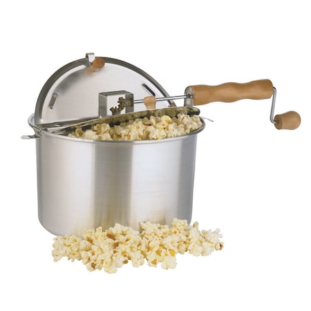 Wabash Valley Farms Whirley Pop Aluminum Stove Top Popcorn Popper 16.5 in. 6 qt Silver 25008-N